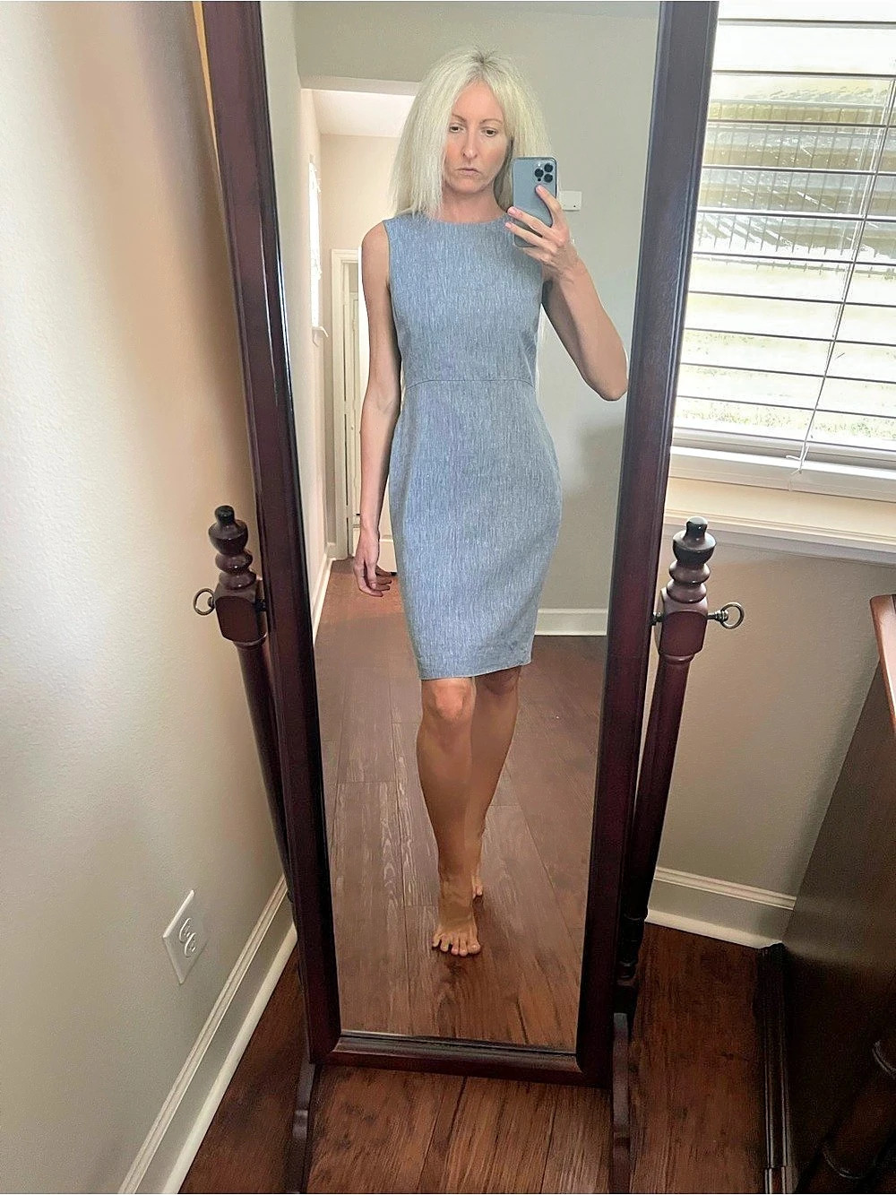Antonio Melani Linen Blend Midi Dress Size 4